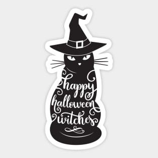 Happu halloween witches cat Sticker